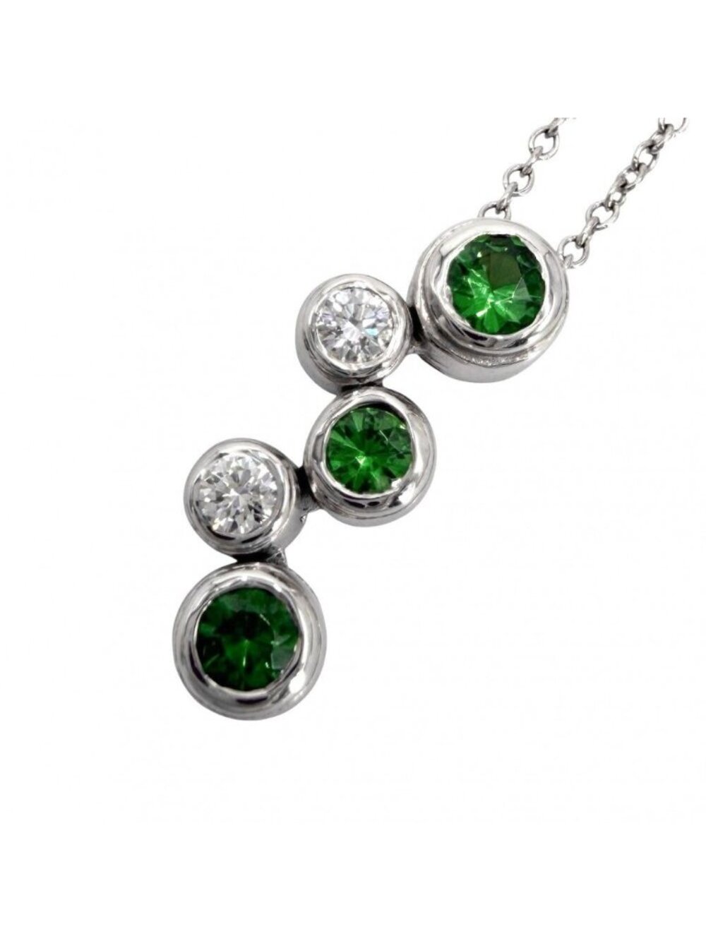 Tiffany & Co Necklace Bubble Platinum Diamond Silver